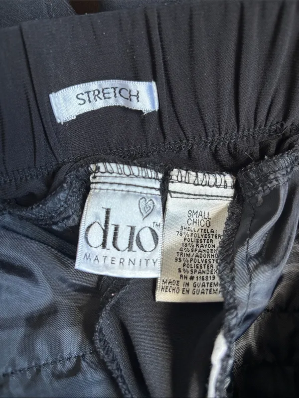 duo Maternity Black Wide-Leg Pull-On Maternity Pants - Image 2