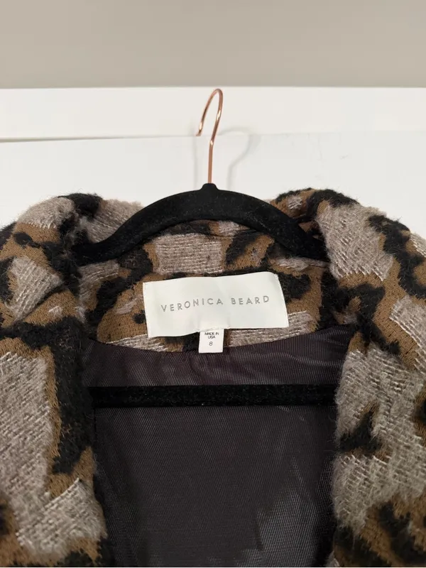 Veronica Beard Alpaca Wool Blend Long Textured Coat Jacket - Image 4