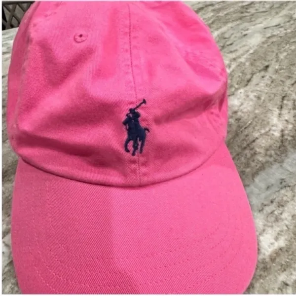 Ralph Lauren Vibrant Pink Cap with Navy Logo - Image 6