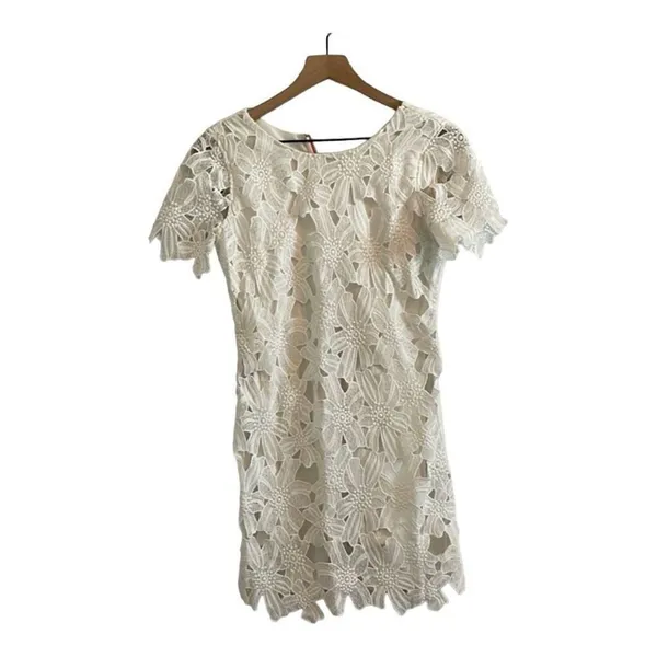 Womens Revolve J.O.A Los Angeles White Floral Lace Sheath Dress - Sz XS - Image 4