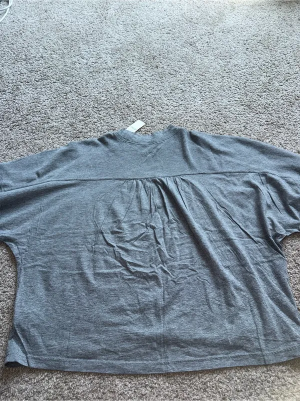 Aerie - Mock Neck Long Sleeve T-Shirt - M, Gray (NWT) - Image 3
