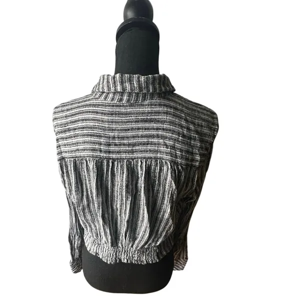 Free People Lust For Life Striped Long Sleeve Crop Top – Size L - Image 5
