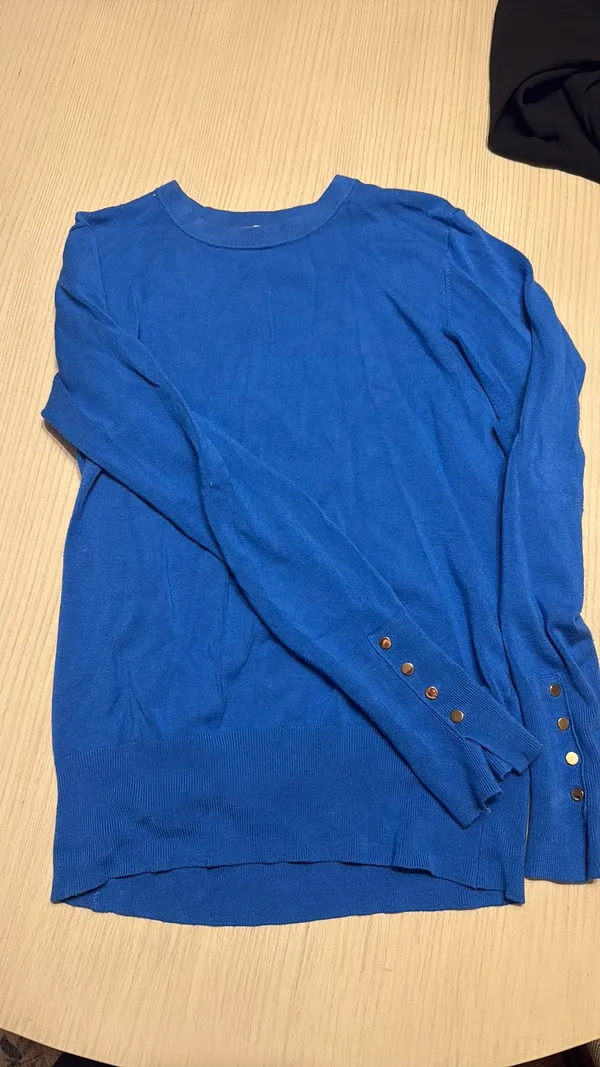 ZARA Long Sleeve Blue Sweater - Image 2