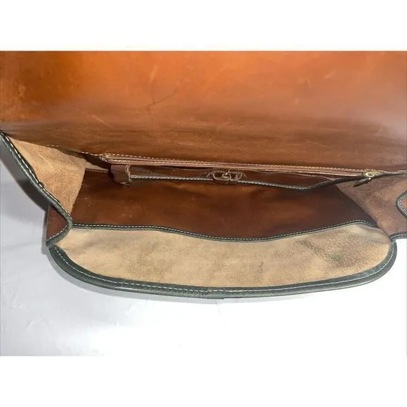 Vintage 90's Brahmin Crossbody Flap Top Purse Womens Tri Color‎ Leather Bag - Image 8