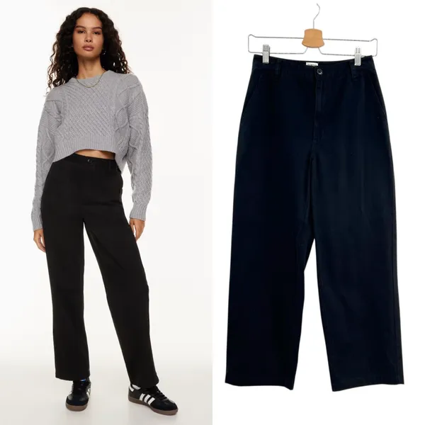 Aritzia Sunday Best Jaden‎ Pant High Waist Chino Utility Black Size 4 - Image 2