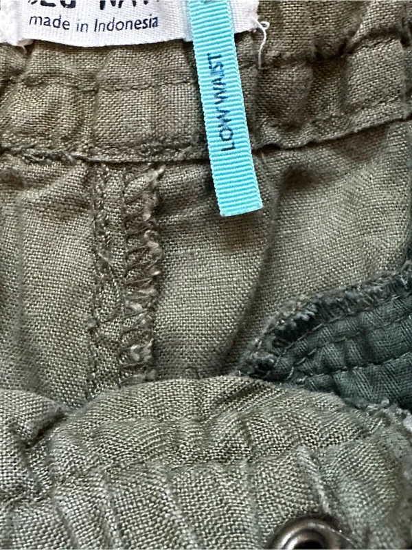 Old Navy 100% Linen Shorts Low Waist Olive Green Summer Beachy Coastal Size XS - Image 3