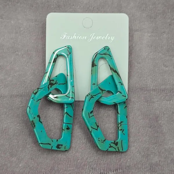 Blue Brown Western‎ Cowgirl Abstract Dangle Drop Earring Fashion Jewelry JB1-07 - Image 2