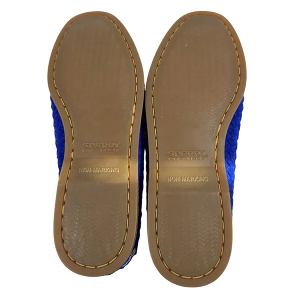 Sperry Top-Sider Womens Blue Woven Suede Boat Shoes Size 8.5 M - Image 9