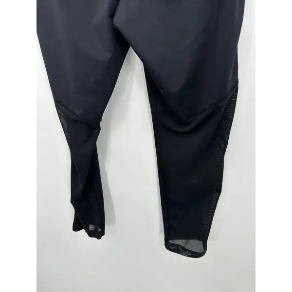 Nike Womens Black Dri-FIT Cropped‎ Mesh Leggings Sz L Workout Gym Running ER16 - Image 7