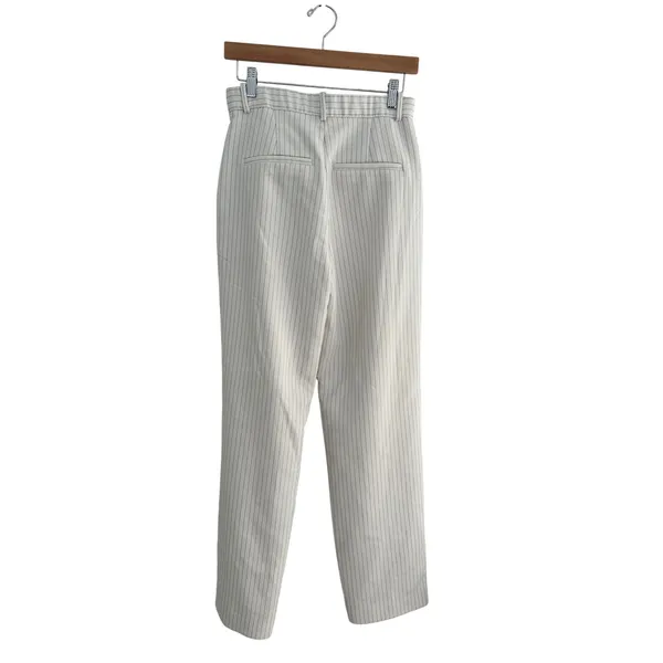 Abercrombie & Fitch Sloane Tailored Wide Leg Pants Beige Pinstripes Size 27 4L - Image 5
