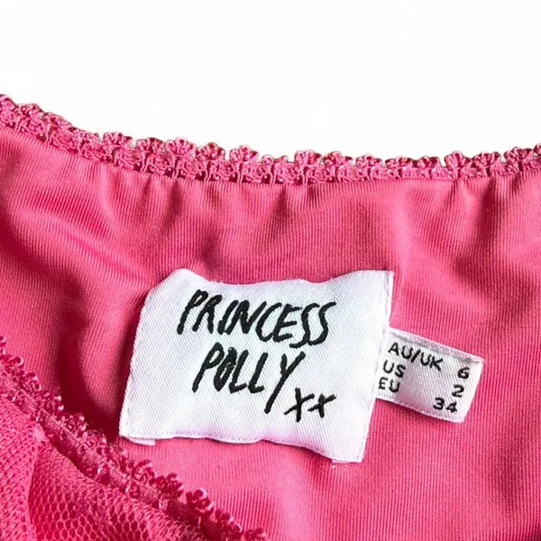 Princess Polly fuchsia lace crop tank top size 2 - Image 5