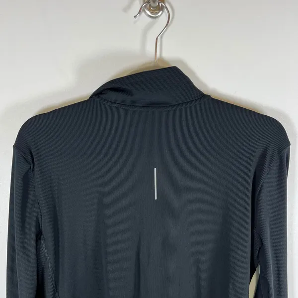 Nike Running Dri-FIT Womens Medium Black Ribbed Quarter Zip Pullover Top Running - Image 10