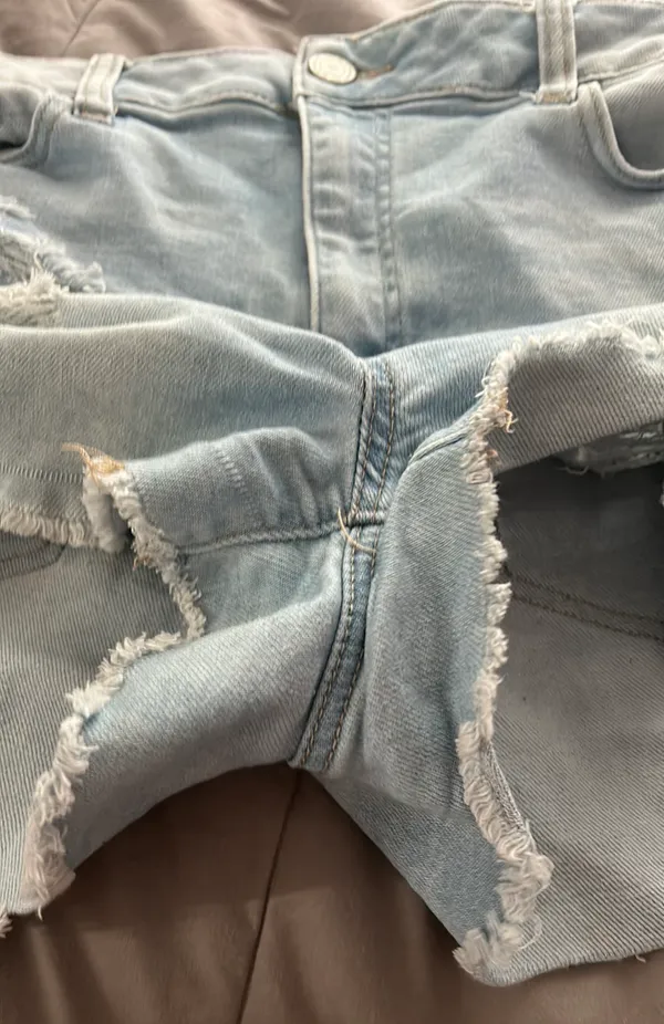 SO super high waisted ripped jean shorts - Image 2
