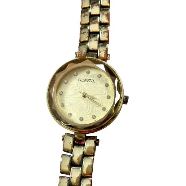 Geneva Gold-Tone Classic Ladies Watch With Crystal Accents & Adjustable Bracelet - Image 8