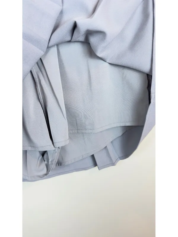 Abercrombie & Fitch NWT Gray Strapless Pleated Skort Mini Dress Y2K Size M - Image 6