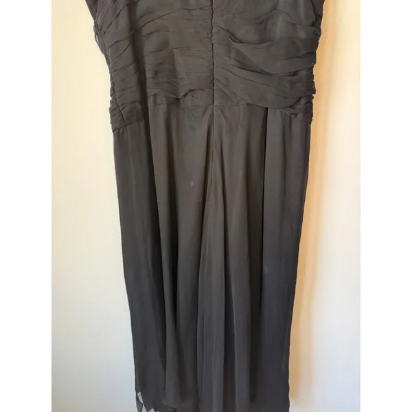 Donna Ricco Y2K Vintage Black Silk Beaded Handkerchief Cocktail Dress Size 8 - Image 7