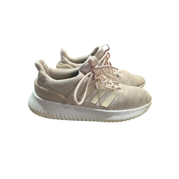 Women's Adidas Cloudfoam Athletic Shoes Beige White Size 8.5 - Image 4