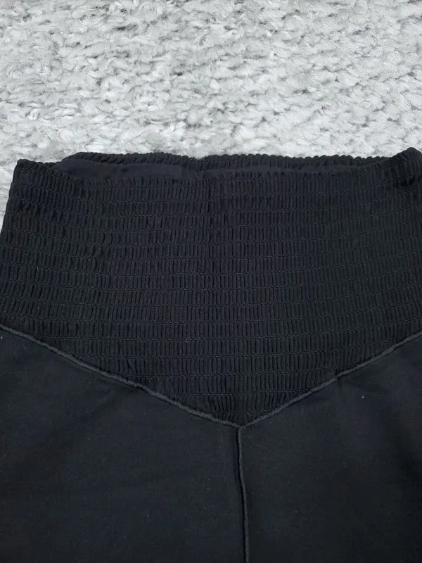 Offline by Aerie Real Me Smocked Super Flare Leggings Black Size Medium - Image 5