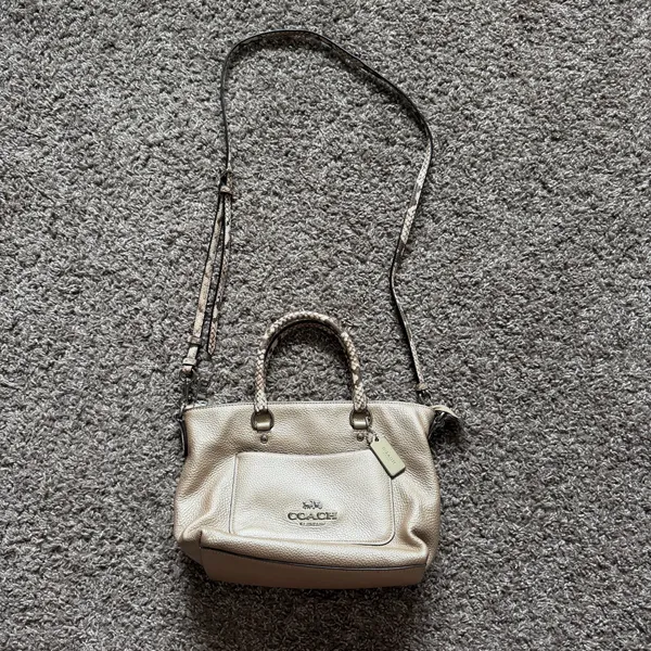 Coach Mini Emma Satchel S38877 Rose Gold Metallic Crossbody - Image 3