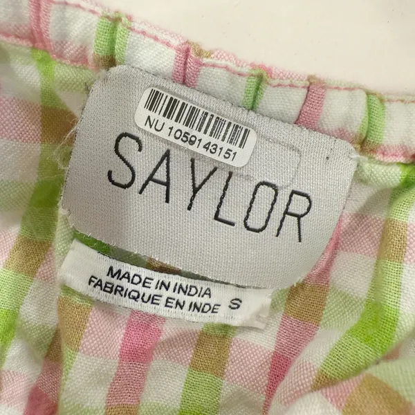 SAYLOR Lantana Dress size Small Pink and‎ Green Gingham Ruffle Mini - Image 7