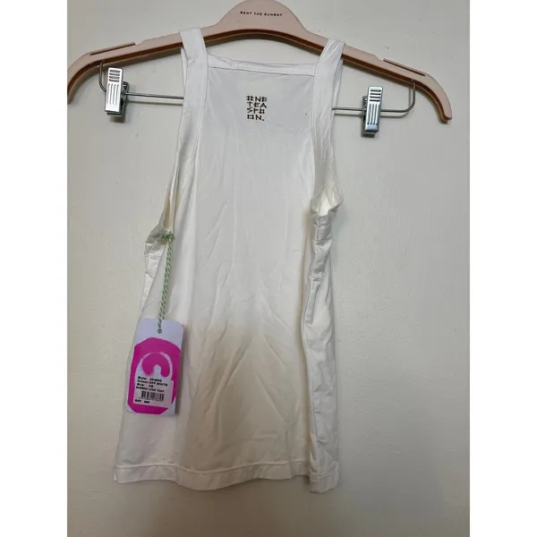 NWT One Teaspoon Sz XL Off White Bamboo Sleeveless Square Neck Logo Tank Top - Image 3