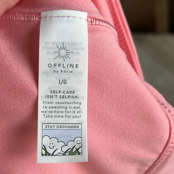 Offline By Aerie Women's Pink Long Sleeve Open Back Top Size L - Image 4