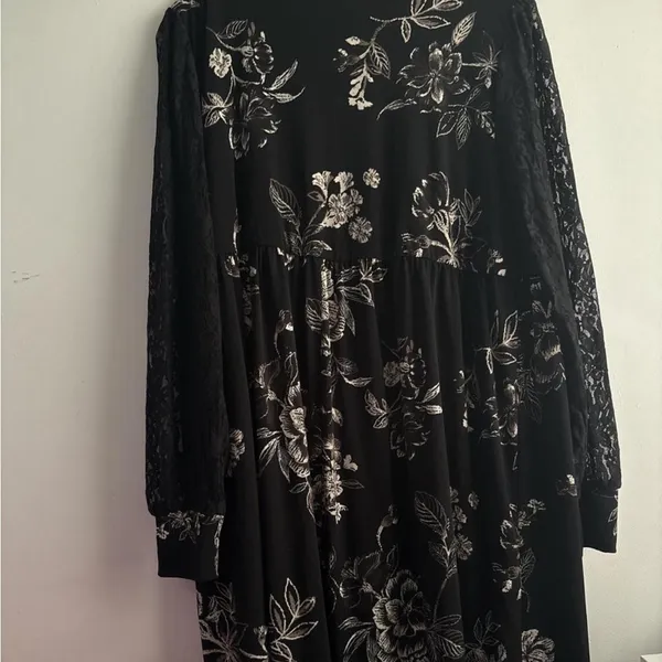 Maurices Black Floral Maternity Dress - Image 5