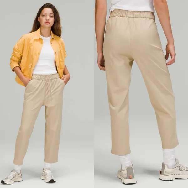 Lululemon‎ Stretch High Rise Crop 23" Trench Tan Pants Womens Size 14 - Image 2