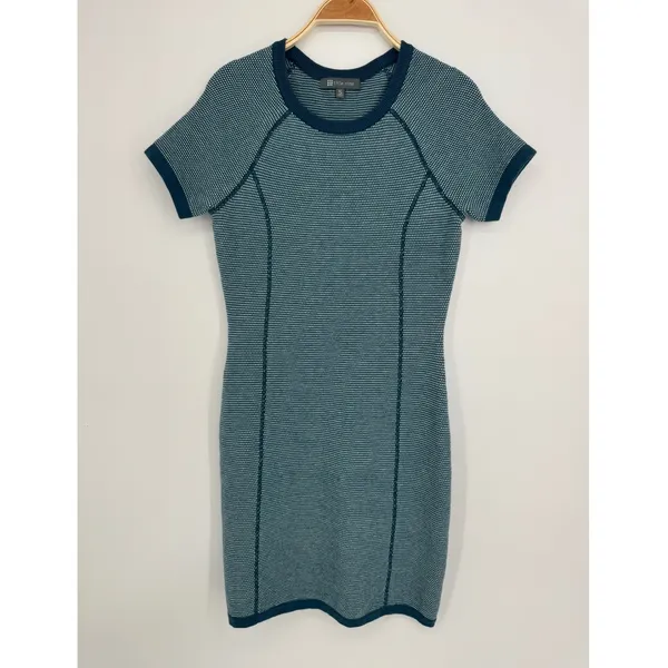 Title Nine Improv Short Sleeve Sweater Dress Small Teal Blue Gorpcore Athletic - Image 2