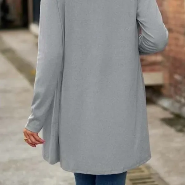 JFN Just Fashion Now Womens Charming Gray Wrap Loose Casual Plain Coat XL(12) - Image 2