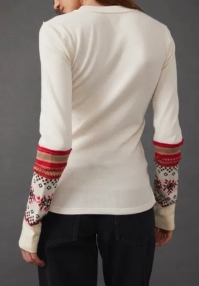 Cream Mikah Layering Cuff Long Sleeve Tee Size XS - Image 3