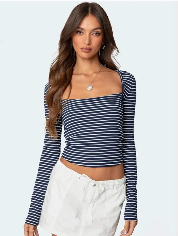Edikted Alex Stripe Top - Image 2