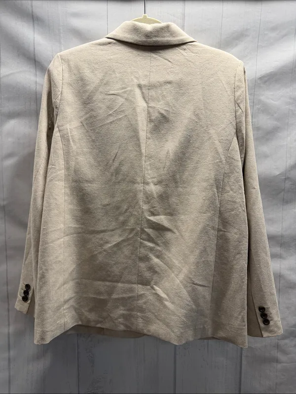 Old Navy NWT Oatmeal Taylor Fitted Linen Blend Suit Blazer Jacket Size Small - Image 5