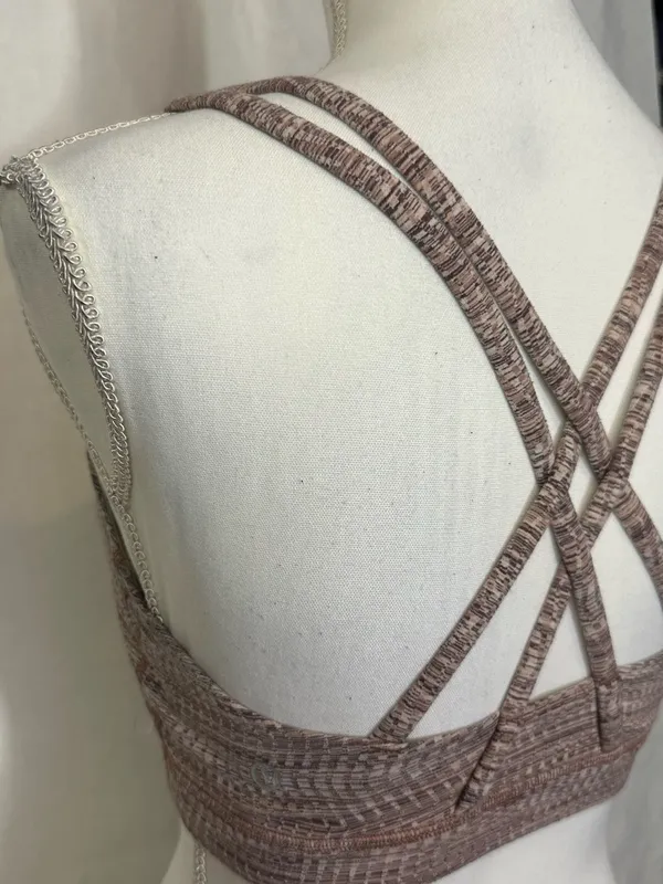 lululemon athletica Pink Mauve Patterned Strappy Sports Bra - Image 5