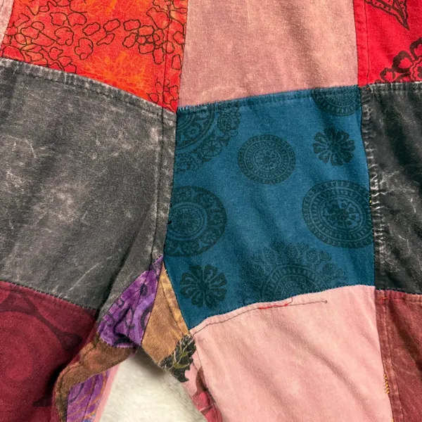 VTG Rhea S Patchwork Overalls Jumpsuit Cotton Boho Hippie Festival Cottagecore - Image 8