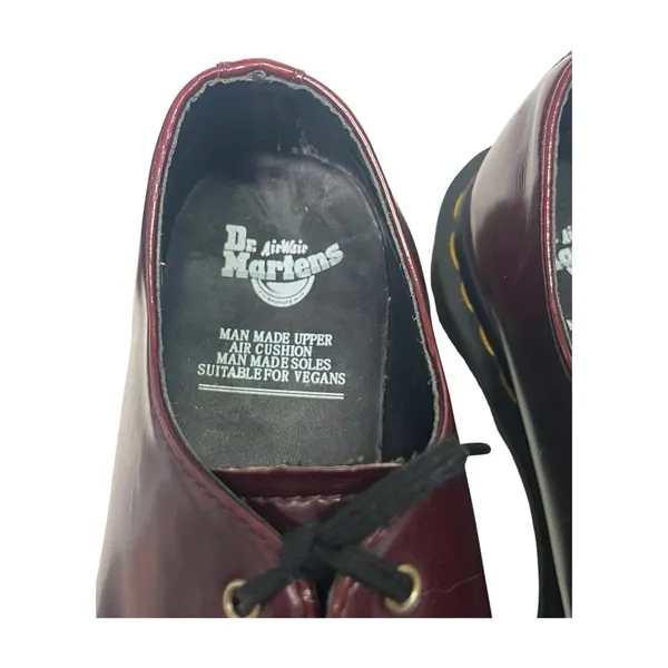Dr Martens Oxford Shoes Womens 5 Red Oxblood Vegan Derby AirWair Goth Chunky - Image 4