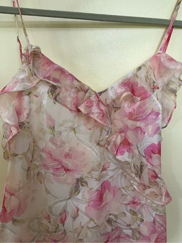NEW Altar’d State Pink Florals and Bows Maxi Dress Size Small NWT - Image 6