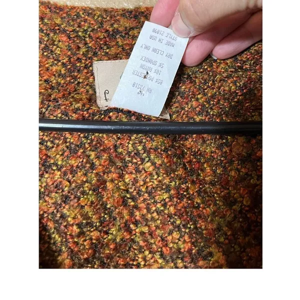 Vintage F.L Malik Tweed Long Line‎ Coat Size M - Image 7