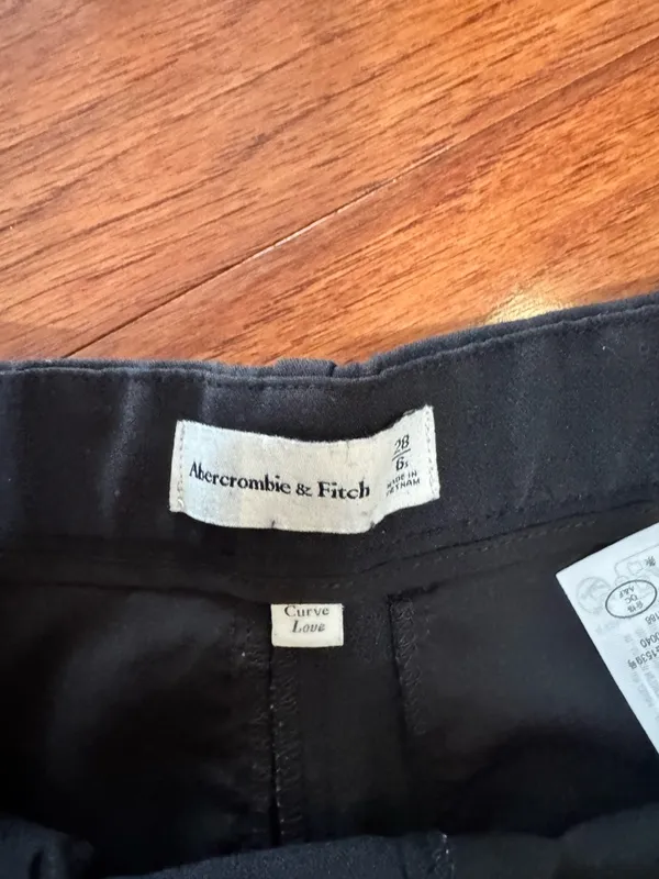 Abercrombie Quinn Straight Leg Trouser Pants Black Curve Love Size 6S - Image 4