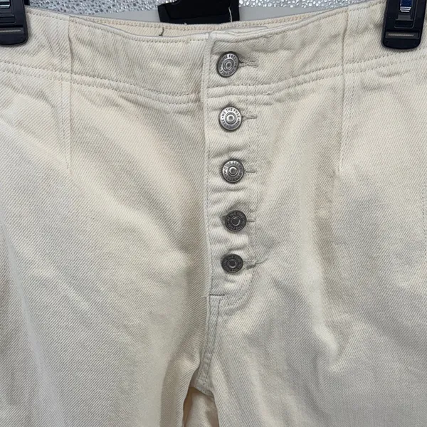 We The Free Osaka Cream Mid Rise Button Fly Barrel Jeans Women's 29 - Image 2