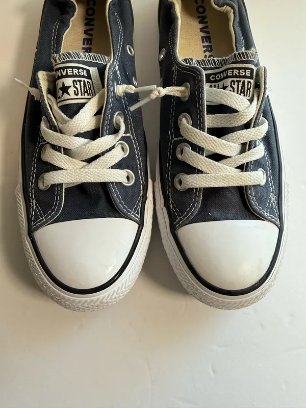 Converse Chuck Taylor All Star Low Top Canvas Lace-Up Sneakers Blue/White 7.5 - Image 2
