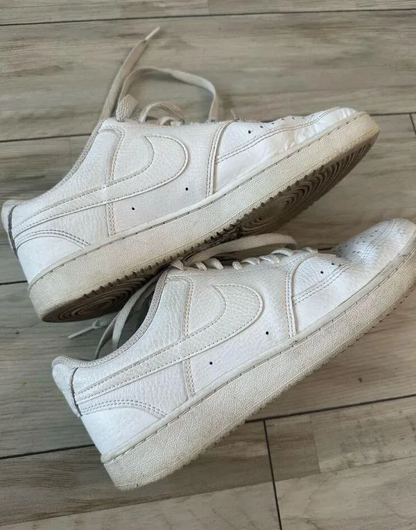 Nike Sneakers Women's 8 Triple White Court Vision Low Leather Casual Sporty - Image 7