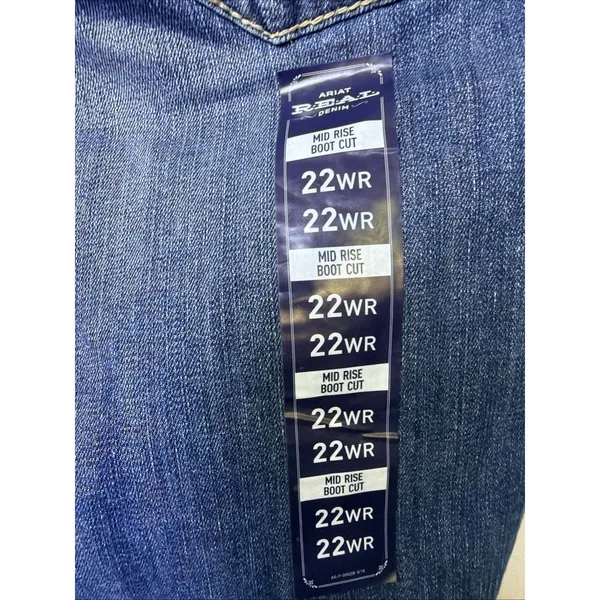 Ariat irvine Jeans Womens 22 Denim Mid Rise Boot Cut western plus Country NWT - Image 7