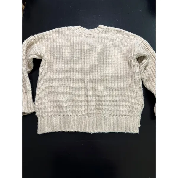 OFFLINE by‎ Aerie Women Cream Shaker Stitch Thumbhole Pullover Sweater Medium - Image 5