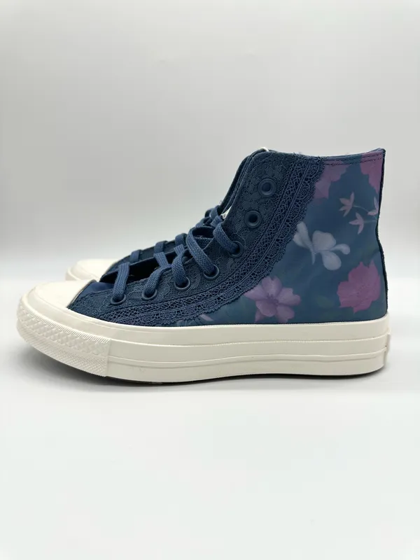 Converse Chuck 70 Hi Floral Satin Slacker Blue Men 5 Women 7 NWOB A17487C - Image 8