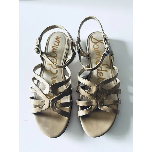 Sam Edelman Daphnie Strappy Patent Leather Tan Brown Sandals Shoes‎ Womens 9.5 - Image 3