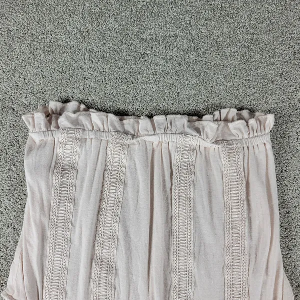 Chelsea & Violet Top Womens M Pink Collar Tie Ruffle Lace Trim Sleeveless Tank - Image 10