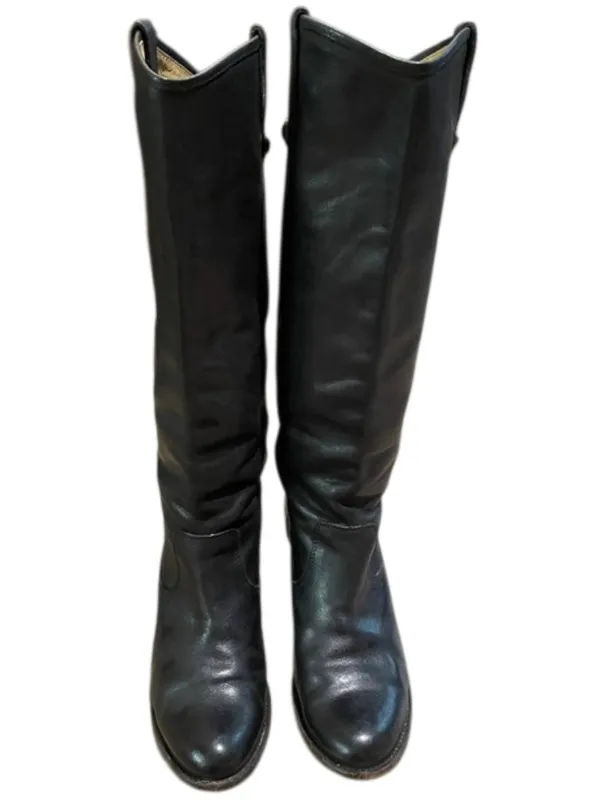 FRYE Jackie Button Leather Tall Boots Women's 8B Black Knee High 76575 - Image 3