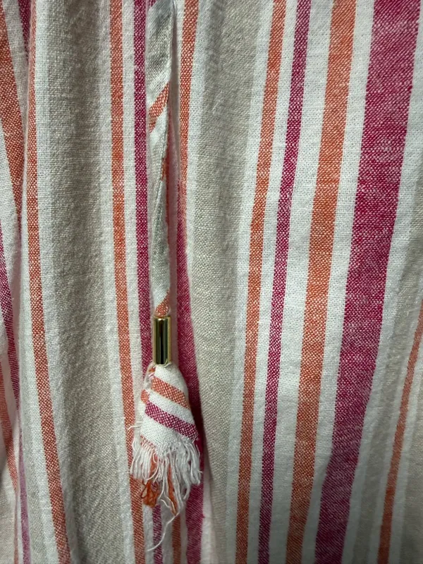 Cupio Pink & Cream Striped Tie-Front Tunic Dress - Image 3