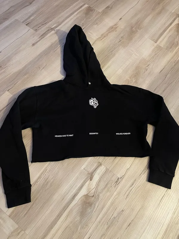 Darc Sport Cropped Hoodie 100% Cotton Wolves logo - Image 2